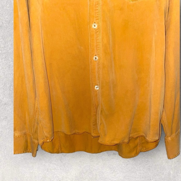 Tommy Bahama Mustard Yellow Distressed Button-Up Shirt - Picture 5 of 6